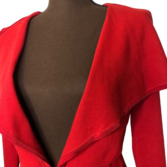 CACHE Long Sleeve Wide Neck Red Cardigan Sweater - Picture 3 of 10